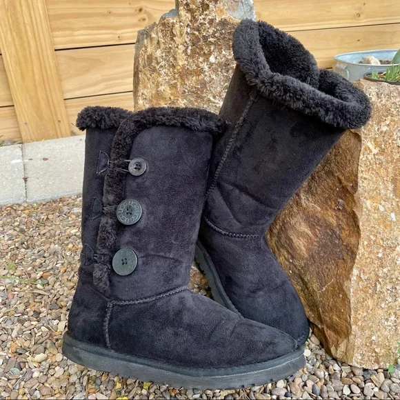 UGG Bailey Button Triplet II Boot Black Size 10 - Picture 10 of 11